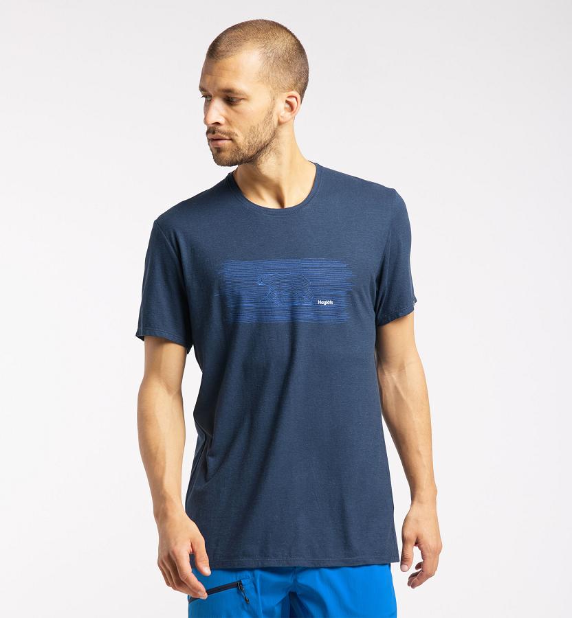 Haglöfs Mens Träd T-Shirt Dark Blue New Zealand 28419AVLG